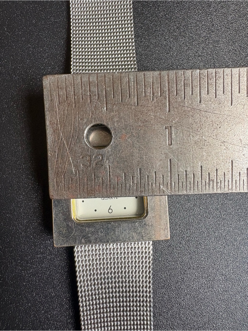 Square Silver Mesh Quartz Watch - Silver Dial - Picture 5 of 6